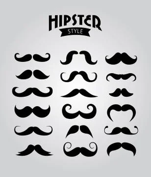 Hipster moustaches Stock Illustration