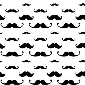 Hipster Mustache Seamless Pattern Stock Illustration
