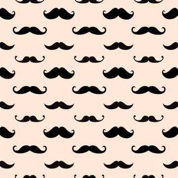 Hipster Mustache Seamless Pattern Stock Illustration