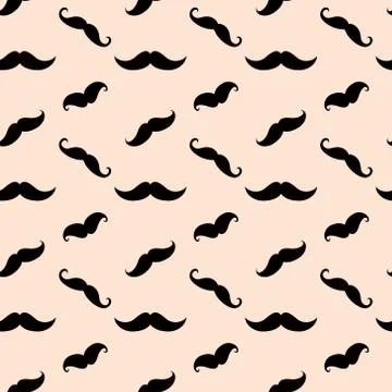 Hipster Mustache Seamless Pattern Stock Illustration