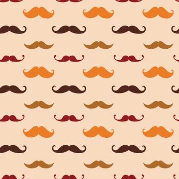 Hipster Mustache Seamless Pattern Stock Illustration