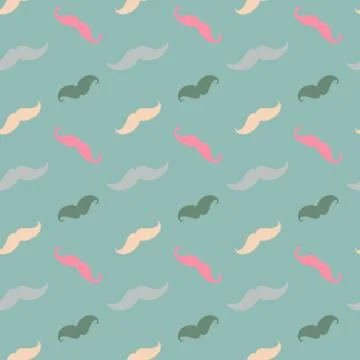 Hipster Mustache Seamless Pattern Stock Illustration