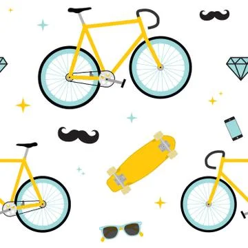 Hipster objects pattern イラスト素材