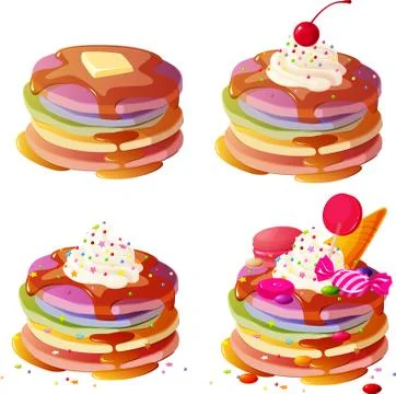 Hipster pancakes Stock Illustration