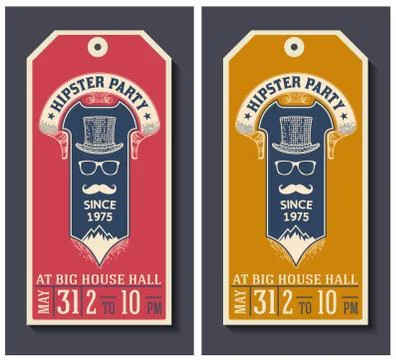 Hipster party labels Stock Illustration