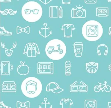 Hipster Pattern Background. Vector Illustrazione stock