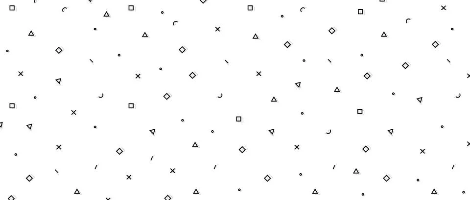 Hipster pattern with black and white geometric forms. Retro 80s-90s pattern 库存插图