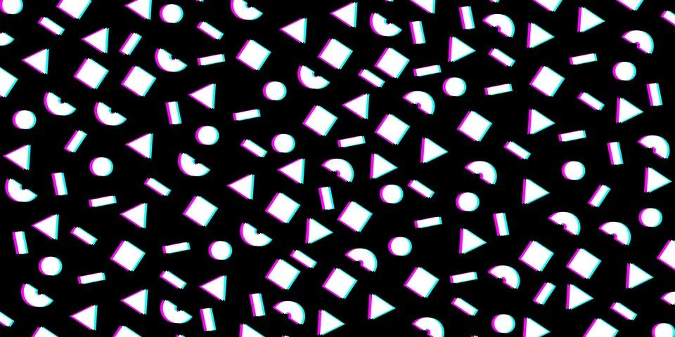 Hipster pattern with black and white geometric forms. Retro 80s-90s pattern  库存插图