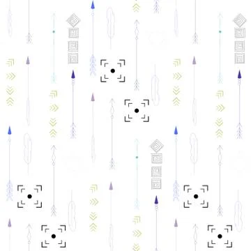 Hipster pattern white background Stock Illustration