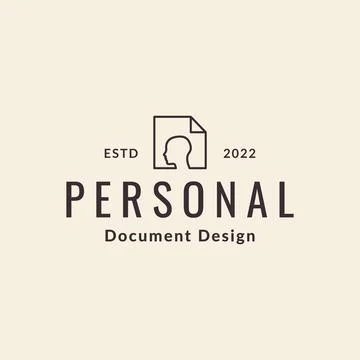 Hipster personal document paper logo design, vector graphic symbol icon ill.. Illustration