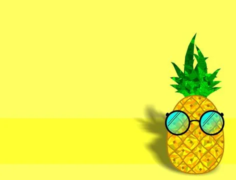 Hipster pineapple cartoon background Stock Illustration
