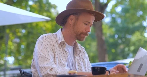 Hipster portrait in cafe Stock Footage 114706278