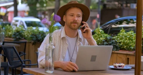 Hipster portrait in cafe Stock Footage 114706319
