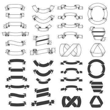Hipster ribbons Stock Illustration