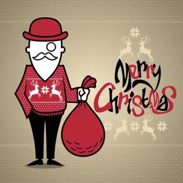 Hipster Santa Stockillustratie