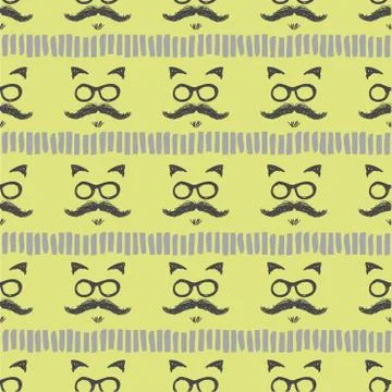Hipster seamless pattern Stock Illustration