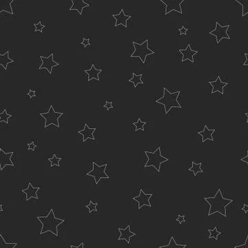 Hipster seamless pattern of thin line star, graphic simply background design  Stock Illustration
