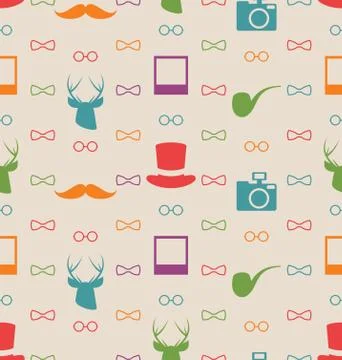 Hipster Seamless Texture, Pattern with Vintage Colors Stockillustratie