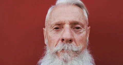 Hipster senior man with serious expression Stock Footage 149117190