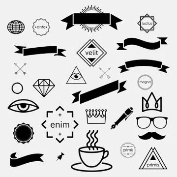 Hipster set Stock Illustration