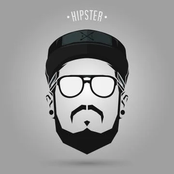 Hipster sign cap Stock Illustration