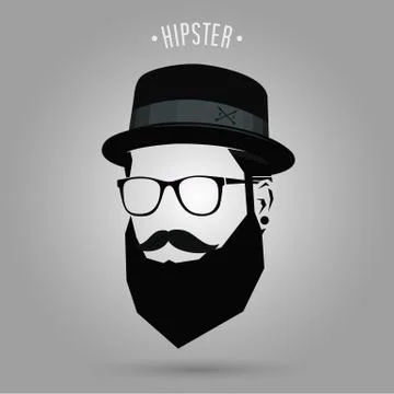 Hipster sign hat Stock Illustration