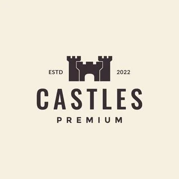 Hipster simple castle monument logo design vector graphic symbol icon illus.. Illustrazione stock
