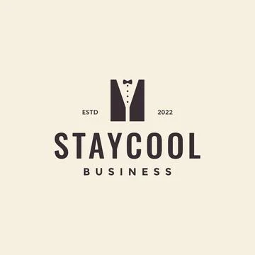 Hipster simple suit waiter logo design vector graphic symbol icon illustrat.. Stock-Illustration