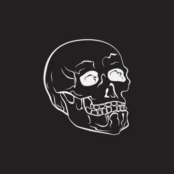 Hipster skull vector illustration. Hand Drawn symbol イラスト素材