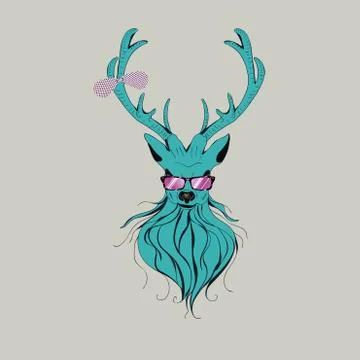 Hipster Stag Stock Illustration