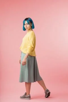 Hipster is strolling in the studio Stock Photos