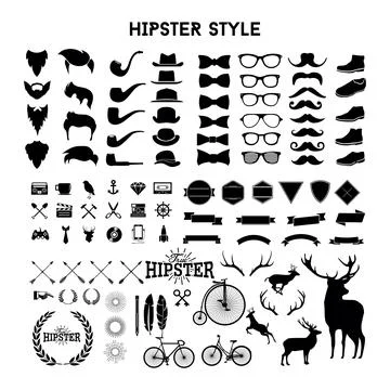 Hipster Style Element Set Stock Illustration