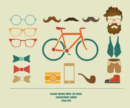 Hipster style elements Stock Illustration
