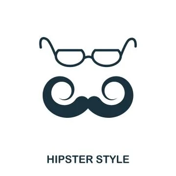 Hipster Style icon. Flat style icon design. UI. Illustration of hipster style 库存插图