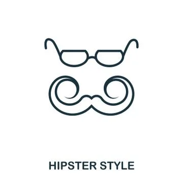 Hipster Style icon. Flat style icon design. UI. Illustration of hipster style 库存插图