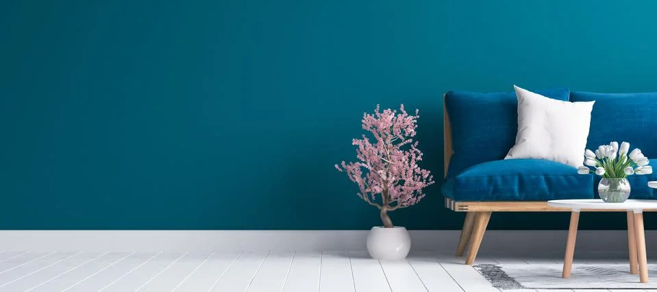 Hipster style interior background, 3D render Stock Illustration