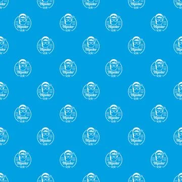 Hipster style pattern vector seamless blue Illustrazione stock