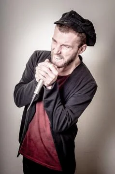 Hipster stylish singer Stock Photos