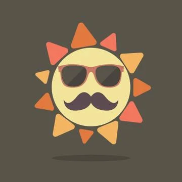 Hipster summer sun Stock Illustration