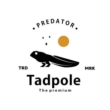 Hipster tadpole logo vector outline silhouette Ilustración de archivo