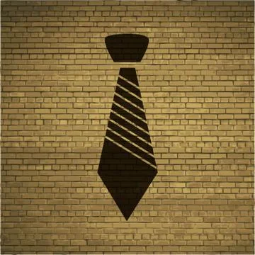 Hipster tie. Flat modern web button and space for your text Illustrazione stock