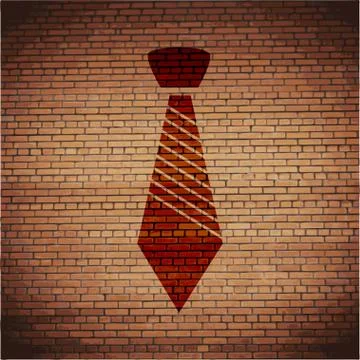 Hipster tie. Flat modern web button and space for your text 库存插图