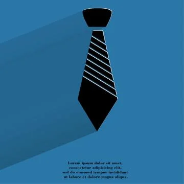 Hipster tie. Flat modern web button with long shadow and space for your text Illustrazione stock