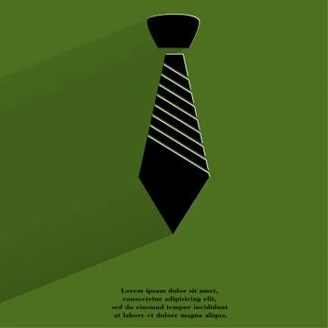 Hipster tie. Flat modern web button with long shadow and space for your text Stock Illustration