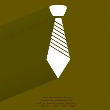 Hipster tie. Flat modern web button with long shadow and space for your text 库存插图