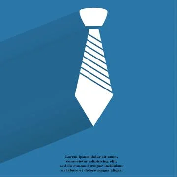 Hipster tie. Flat modern web button with long shadow and space for your text Stockillustratie