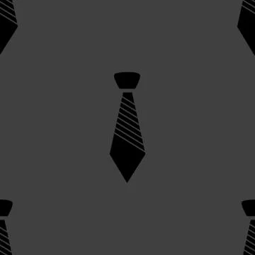 Hipster tie web icon. flat design. Seamless gray pattern. Illustrazione stock