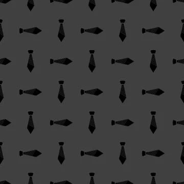 Hipster tie web icon. flat design. Seamless gray pattern. Stock Illustration