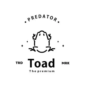 Hipster toad logo vector outline monoline art icon Illustrazione stock