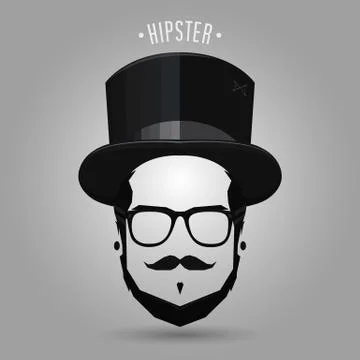 Hipster top hat Stock Illustration